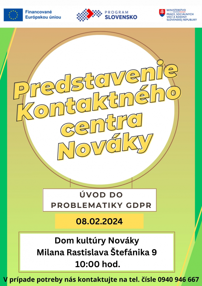 FOTO: Predstavenie Kontaktného centra Nováky a úvod do problematiky GDPR